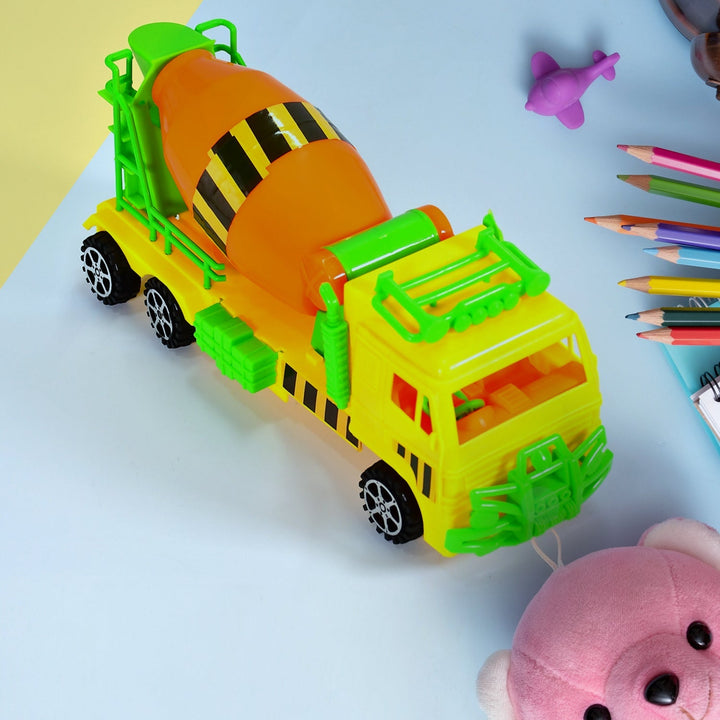 Cement mixer truck pushback toy for kids