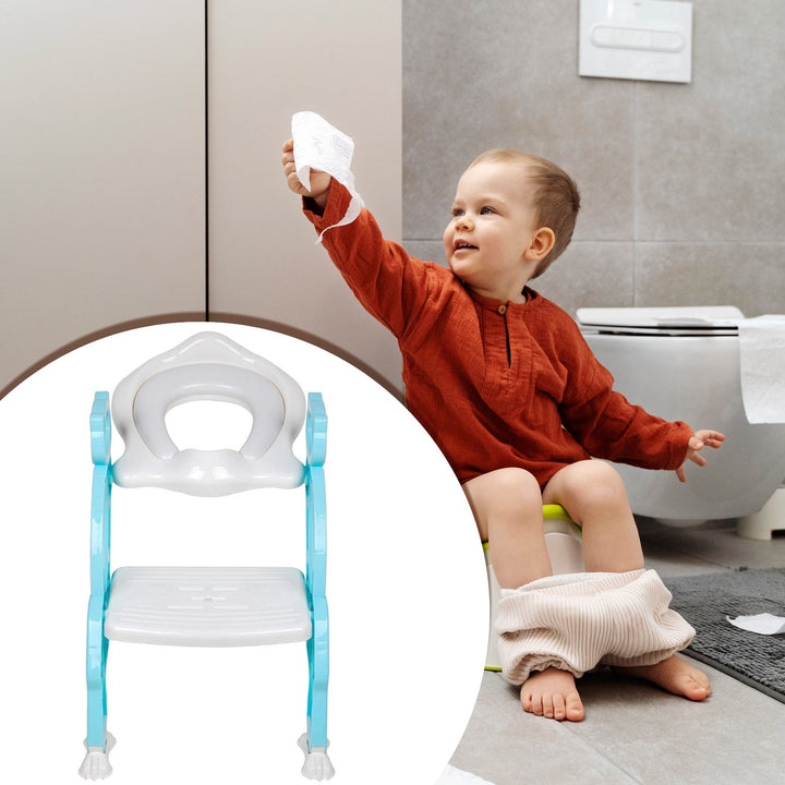 Potty training seat with ladder for toddlers’ convenience