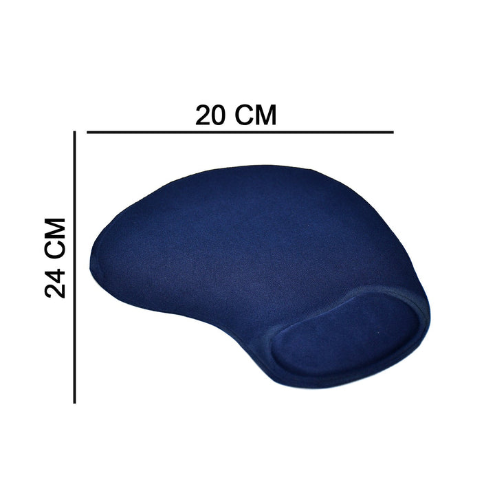 Mouse pad with wrist cushion, side view