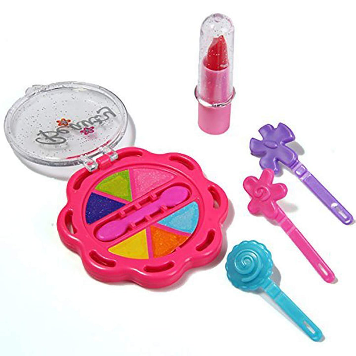 Kids makeup set with suitcase open